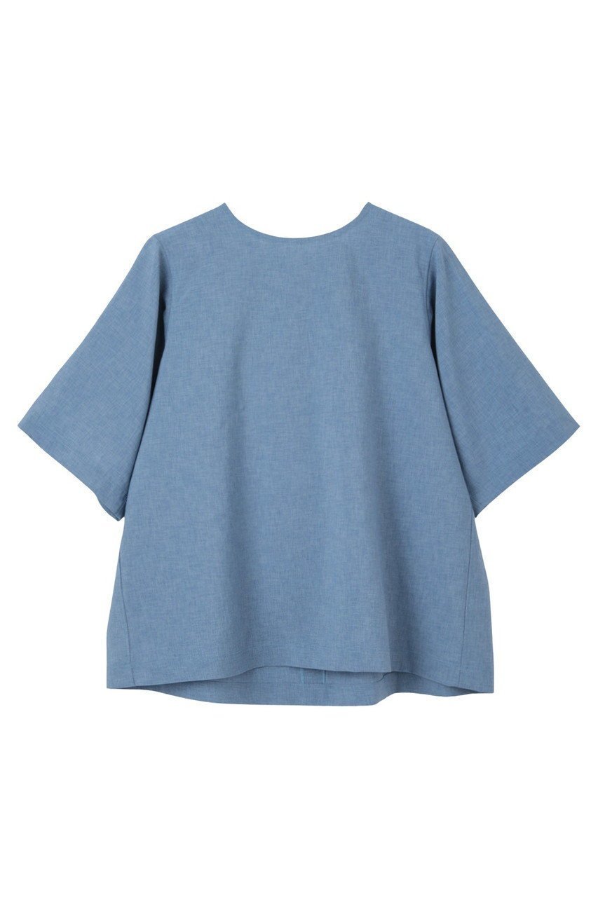 【レリル/lelill】の【日本製】THE BASIC H/S BLOUSE インテリア・キッズ・メンズ・レディースファッション・服の通販 founy(ファニー) 　ファッション　Fashion　レディースファッション　Fashion for Women　トップス・カットソー　Cut & Sew Tops　シャツ・ブラウス・オフィスカジュアル　Elegant Blouses & Button-Ups　ショート　Short, Short Length　スリーブ　Sleeve, Long Sleeve / Short Sleeve　ビッグ　Big, Oversized　リボン　Ribbon, Bow　半袖　Short Sleeve, Half Sleeve　吸水　Absorbent, Quick-Dry　日本製　Made In Japan　ブルー|ID: prp329100004905271 ipo3291000000036720122