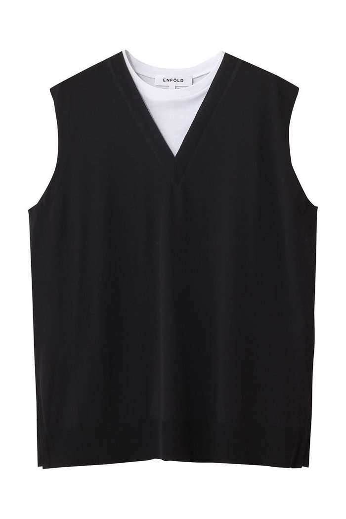 【エンフォルド/ENFOLD】のSLEEVELESS PULLOVER/プルオーバー インテリア・キッズ・メンズ・レディースファッション・服の通販 founy(ファニー) https://founy.com/ ファッション Fashion レディースファッション Fashion for Women トップス・カットソー Cut & Sew Tops キャミソール&ノースリーブ Camisoles & Sleeveless Tops シャツ・ブラウス・オフィスカジュアル Elegant Blouses & Button-Ups カジュアルプルオーバー・ニットトップス Pullovers & Knit Tops / Casual Pullovers カットソー Cut and Sewn Top シンプル Simple, Minimal ドッキング Docking, Mixed Material ノースリーブ Sleeveless, No-Sleeve |ID: prp329100004905281 ipo3291000000036720221
