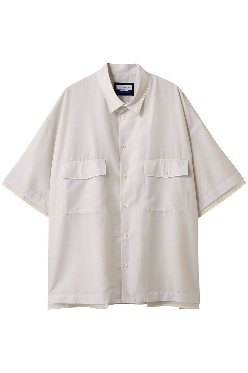 【メゾンスペシャル/MAISON SPECIAL】の【UNISEX】半袖レイヤードシアーシャツ インテリア・キッズ・メンズ・レディースファッション・服の通販 founy(ファニー) 　ファッション　Fashion　レディースファッション　Fashion for Women　トップス・カットソー　Cut & Sew Tops　シャツ・ブラウス・オフィスカジュアル　Elegant Blouses & Button-Ups　ユニセックス　Unisex, Genderless　ショート　Short, Short Length　シンプル　Simple, Minimal　スリーブ　Sleeve, Long Sleeve / Short Sleeve　ハーフ　Half, Half-Length　半袖　Short Sleeve, Half Sleeve　O.WHT(オフホワイト)|ID: prp329100004905293 ipo3291000000036720322