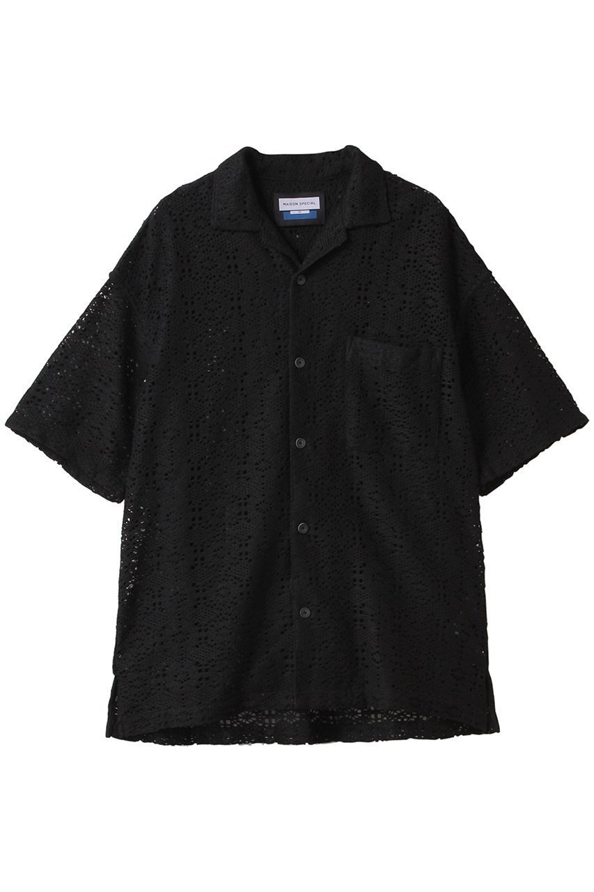 【メゾンスペシャル/MAISON SPECIAL】の【UNISEX】クロシェライクS/Sメッシュシャツ インテリア・キッズ・メンズ・レディースファッション・服の通販 founy(ファニー) 　ファッション　Fashion　レディースファッション　Fashion for Women　トップス・カットソー　Cut & Sew Tops　シャツ・ブラウス・オフィスカジュアル　Elegant Blouses & Button-Ups　ユニセックス　Unisex, Genderless　インナー　Innerwear　クロシェ　Crochet, Knitted Lace　シアー　Sheer, See-Through　ショート　Short, Short Length　スリーブ　Sleeve, Long Sleeve / Short Sleeve　ハーフ　Half, Half-Length　メッシュ　Mesh, Net Fabric　ロング　Long, Long-Length　夏　Summer　S/S・春夏　SS, Spring/Summer, Warm Season　BLK(ブラック)|ID: prp329100004905295 ipo3291000000036720335