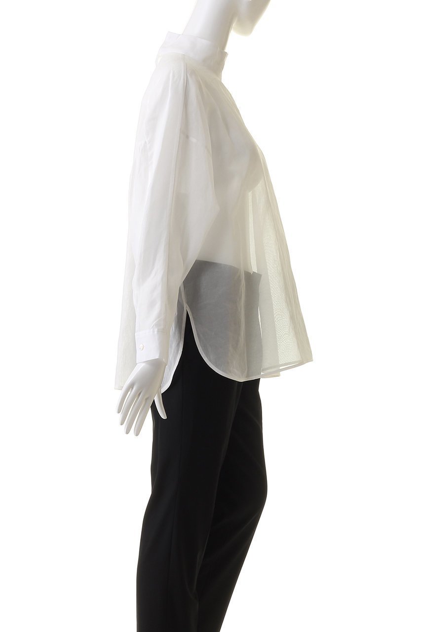 【ジェイドット/j.】のコットンオーガンジースタンドカラーブラウス 人気、トレンドファッション・服の通販 founy(ファニー) 　ファッション　Fashion　レディースファッション　Fashion for Women　トップス・カットソー　Cut & Sew Tops　シャツ・ブラウス・オフィスカジュアル　Elegant Blouses & Button-Ups　シアー　Sheer, See-Through　スタンド　Stand Collar, Upright Stand　スリット　Slit, Slit Detail　スリーブ　Sleeve, Long Sleeve / Short Sleeve　ロング　Long, Long-Length　夏　Summer　春　Spring　S/S・春夏　SS, Spring/Summer, Warm Season　other-3|ID: prp329100004905330 ipo3291000000036720679