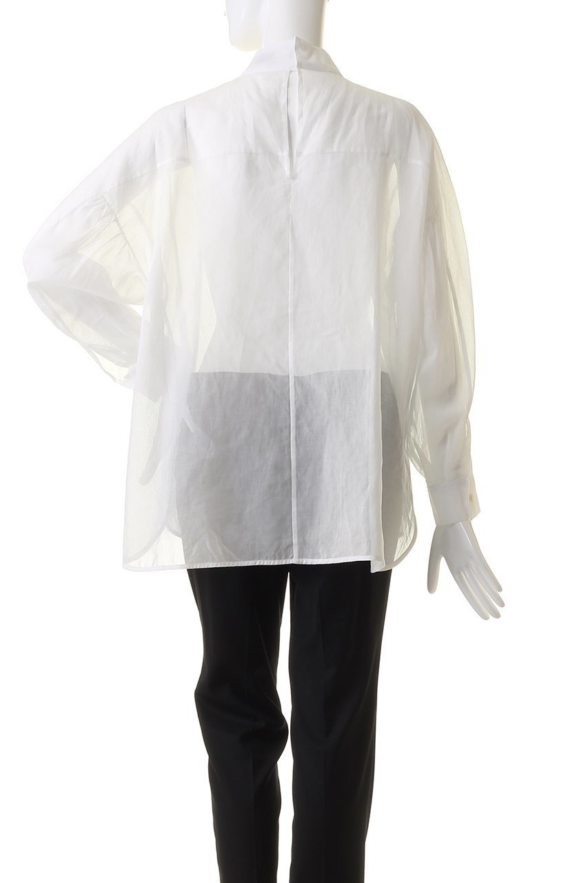 【ジェイドット/j.】のコットンオーガンジースタンドカラーブラウス 人気、トレンドファッション・服の通販 founy(ファニー) 　ファッション　Fashion　レディースファッション　Fashion for Women　トップス・カットソー　Cut & Sew Tops　シャツ・ブラウス・オフィスカジュアル　Elegant Blouses & Button-Ups　シアー　Sheer, See-Through　スタンド　Stand Collar, Upright Stand　スリット　Slit, Slit Detail　スリーブ　Sleeve, Long Sleeve / Short Sleeve　ロング　Long, Long-Length　夏　Summer　春　Spring　S/S・春夏　SS, Spring/Summer, Warm Season　other-4|ID: prp329100004905330 ipo3291000000036720680