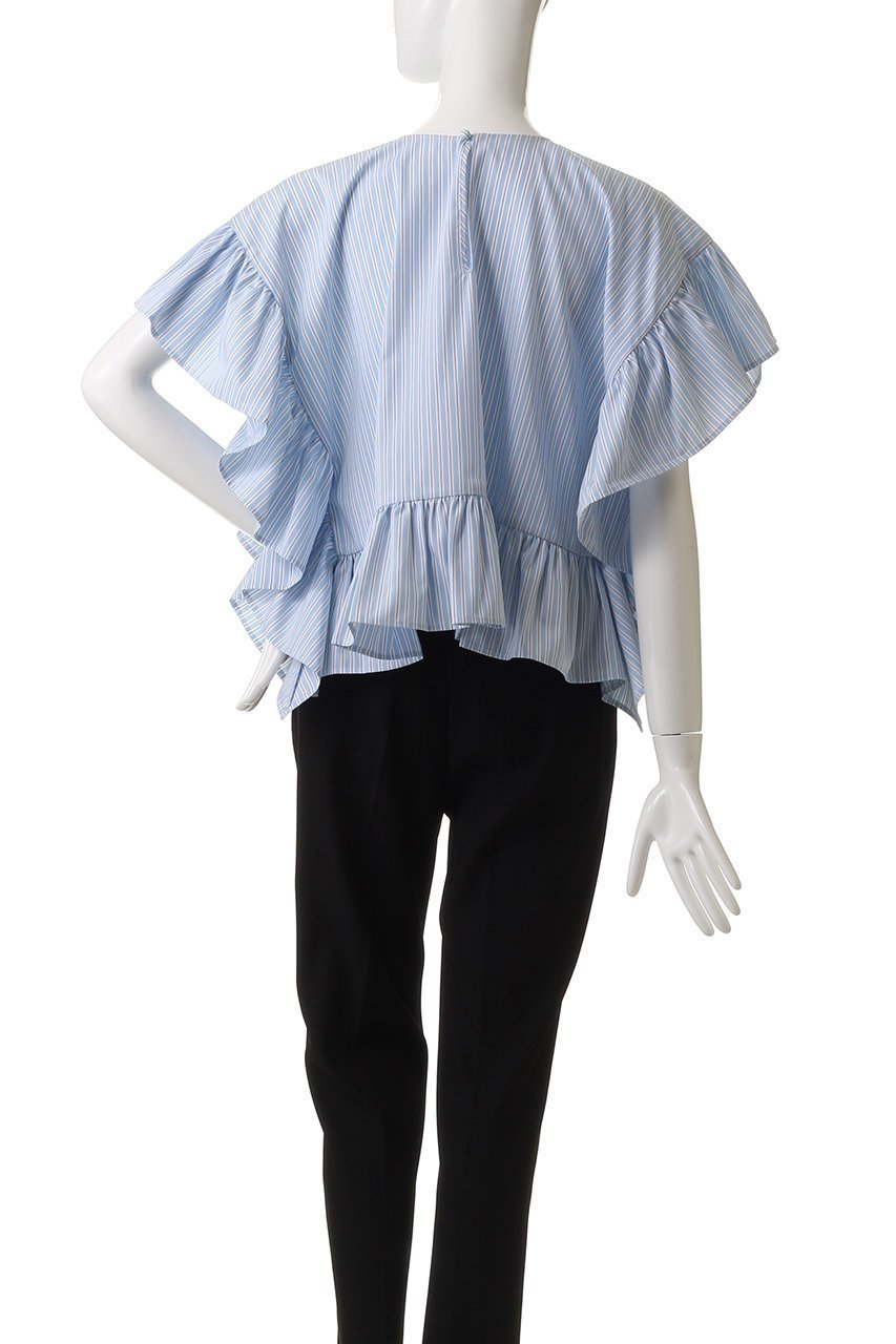 【デザイン ワークス/DESIGN WORKS】のBEAUVET ヘムラッフルポンチブラウス 人気、トレンドファッション・服の通販 founy(ファニー) 　ファッション　Fashion　レディースファッション　Fashion for Women　トップス・カットソー　Cut & Sew Tops　シャツ・ブラウス・オフィスカジュアル　Elegant Blouses & Button-Ups　ショート　Short, Short Length　スリーブ　Sleeve, Long Sleeve / Short Sleeve　パターン　Pattern, Design Print　other-4|ID: prp329100004905335 ipo3291000000036720722