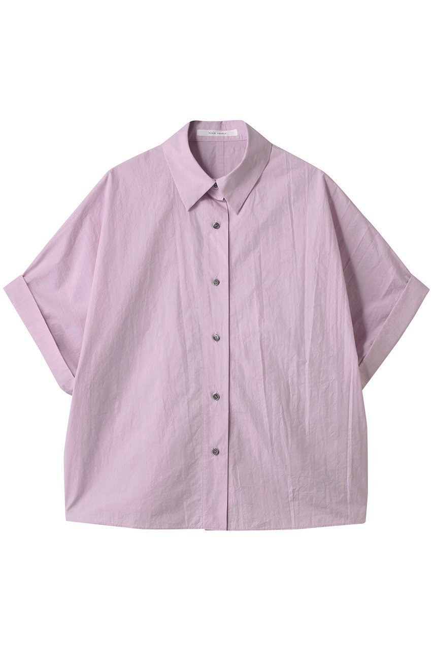 【プレインピープル/PLAIN PEOPLE】のボイルドコットンドロップショルダーシャツ インテリア・キッズ・メンズ・レディースファッション・服の通販 founy(ファニー) 　ファッション　Fashion　レディースファッション　Fashion for Women　トップス・カットソー　Cut & Sew Tops　シャツ・ブラウス・オフィスカジュアル　Elegant Blouses & Button-Ups　ショート　Short, Short Length　シンプル　Simple, Minimal　スリーブ　Sleeve, Long Sleeve / Short Sleeve　ロールアップ　Roll-Up, Cuffed Hem　半袖　Short Sleeve, Half Sleeve　ベビーピンク|ID: prp329100004905342 ipo3291000000036720790