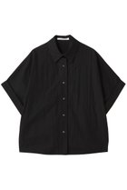 【プレインピープル/PLAIN PEOPLE】のボイルドコットンドロップショルダーシャツ 人気、トレンドファッション・服の通販 founy(ファニー) ファッション Fashion レディースファッション Fashion for Women トップス・カットソー Cut & Sew Tops シャツ・ブラウス・オフィスカジュアル Elegant Blouses & Button-Ups ショート Short, Short Length シンプル Simple, Minimal スリーブ Sleeve, Long Sleeve / Short Sleeve ロールアップ Roll-Up, Cuffed Hem 半袖 Short Sleeve, Half Sleeve thumbnail ブラック|ID: prp329100004905342 ipo3291000000036720791