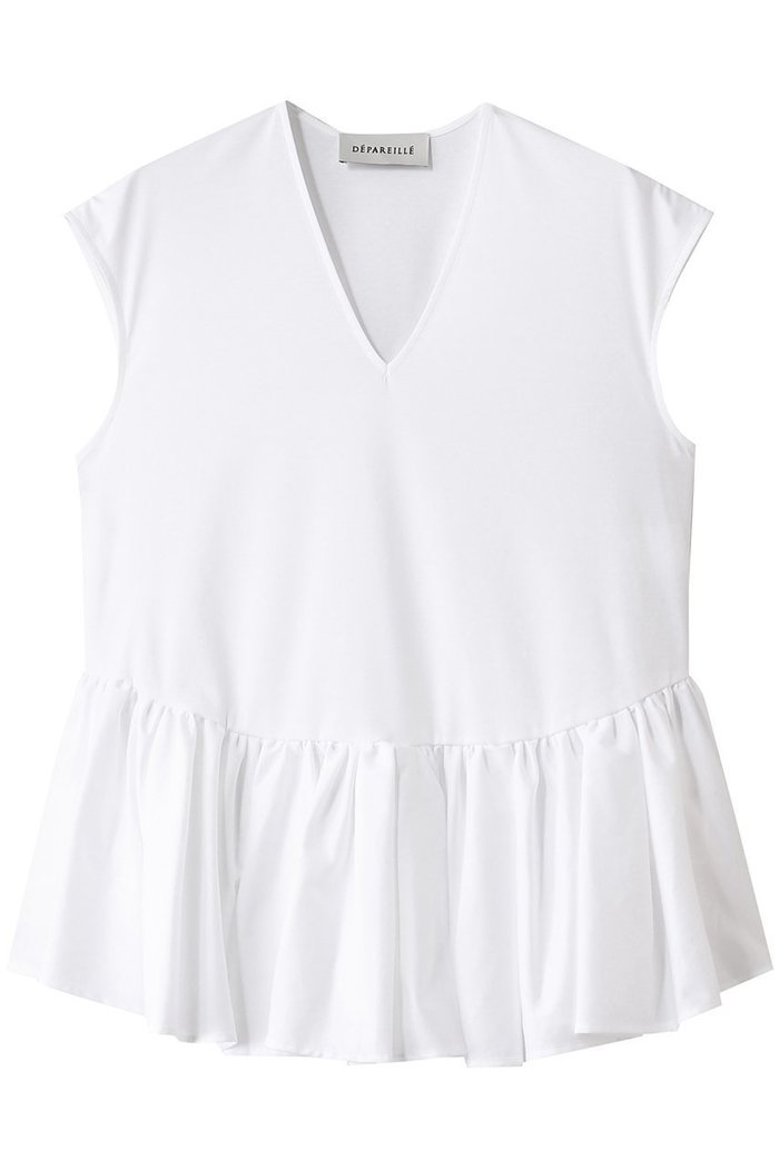 【デパリエ/DEPAREILLE】のコットンノースリーブペプラムトップス インテリア・キッズ・メンズ・レディースファッション・服の通販 founy(ファニー) https://founy.com/ ファッション Fashion レディースファッション Fashion for Women トップス・カットソー Cut & Sew Tops キャミソール&ノースリーブ Camisoles & Sleeveless Tops シャツ・ブラウス・オフィスカジュアル Elegant Blouses & Button-Ups ギャザー Gathered, Ruffled ショート Short, Short Length スリーブ Sleeve, Long Sleeve / Short Sleeve フレア Flare, Flared ベスト Vest, Waistcoat 夏 Summer |ID: prp329100004905344 ipo3291000000036720807