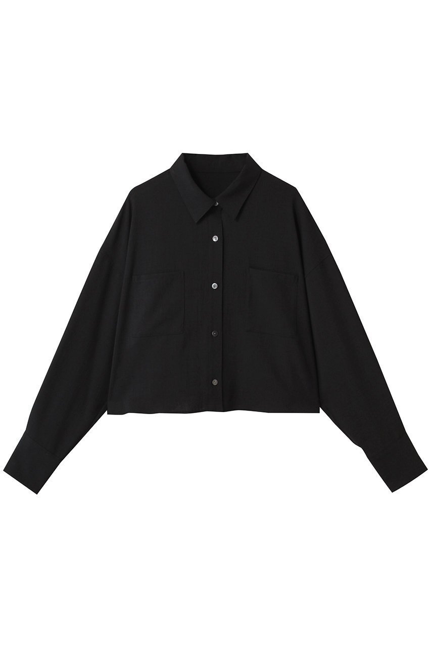 【アンクレイヴ/uncrave】のドライタッチトロ ショートシャツ インテリア・キッズ・メンズ・レディースファッション・服の通販 founy(ファニー) 　ファッション　Fashion　レディースファッション　Fashion for Women　トップス・カットソー　Cut & Sew Tops　シャツ・ブラウス・オフィスカジュアル　Elegant Blouses & Button-Ups　ショート　Short, Short Length　スリーブ　Sleeve, Long Sleeve / Short Sleeve　センター　Center, Center Line　トレンド　Trend, Trending Now　ドロップ　Drop Shoulder, Dropped Style　パッチ　Patch, Appliqué　ポケット　Pocket, Pocket Detail　定番　Standard, Basic Item　洗える　Machine Washable　ブラック|ID: prp329100004905352 ipo3291000000036720862