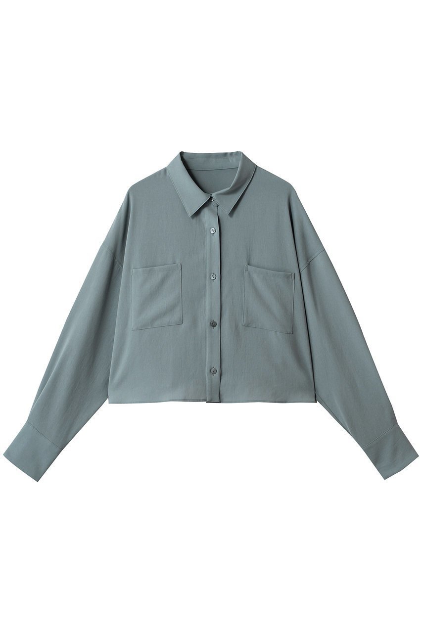 【アンクレイヴ/uncrave】のドライタッチトロ ショートシャツ インテリア・キッズ・メンズ・レディースファッション・服の通販 founy(ファニー) 　ファッション　Fashion　レディースファッション　Fashion for Women　トップス・カットソー　Cut & Sew Tops　シャツ・ブラウス・オフィスカジュアル　Elegant Blouses & Button-Ups　ショート　Short, Short Length　スリーブ　Sleeve, Long Sleeve / Short Sleeve　センター　Center, Center Line　トレンド　Trend, Trending Now　ドロップ　Drop Shoulder, Dropped Style　パッチ　Patch, Appliqué　ポケット　Pocket, Pocket Detail　定番　Standard, Basic Item　洗える　Machine Washable　アッシュブルー|ID: prp329100004905352 ipo3291000000036720863