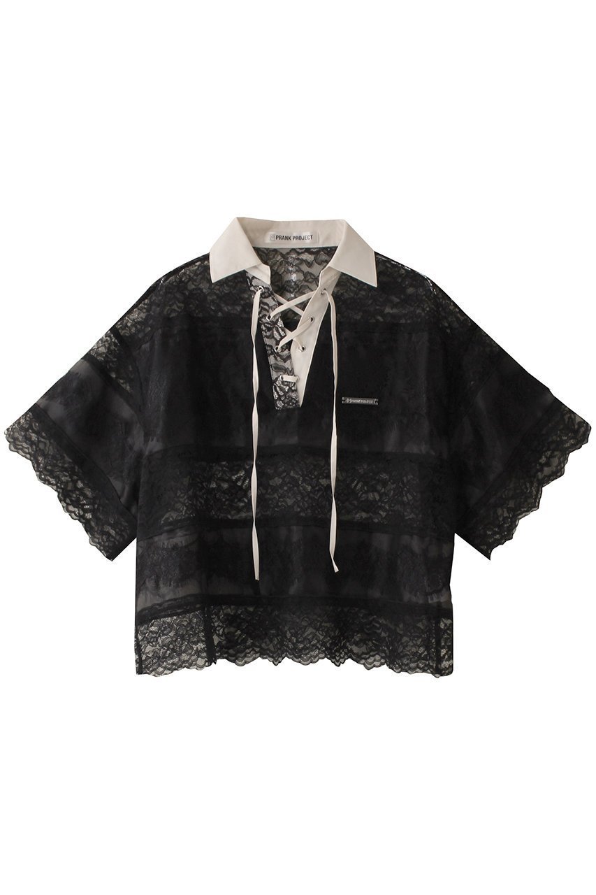 【プランク プロジェクト/PRANK PROJECT】のレースラグビーシャツ / Lace Rugby Shirt 人気、トレンドファッション・服の通販 founy(ファニー) 　ファッション　Fashion　レディースファッション　Fashion for Women　トップス・カットソー　Cut & Sew Tops　シャツ・ブラウス・オフィスカジュアル　Elegant Blouses & Button-Ups　おすすめ　Recommended / Our Picks　インナー　Innerwear　ショート　Short, Short Length　スリーブ　Sleeve, Long Sleeve / Short Sleeve　デニム　Denim, Jeans Material　レース　Lace, Lace Fabric　 other-1|ID: prp329100004905387 ipo3291000000036721203
