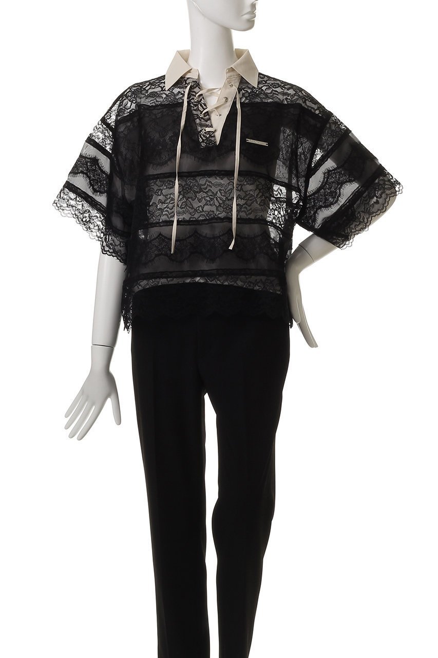 【プランク プロジェクト/PRANK PROJECT】のレースラグビーシャツ / Lace Rugby Shirt 人気、トレンドファッション・服の通販 founy(ファニー) 　ファッション　Fashion　レディースファッション　Fashion for Women　トップス・カットソー　Cut & Sew Tops　シャツ・ブラウス・オフィスカジュアル　Elegant Blouses & Button-Ups　おすすめ　Recommended / Our Picks　インナー　Innerwear　ショート　Short, Short Length　スリーブ　Sleeve, Long Sleeve / Short Sleeve　デニム　Denim, Jeans Material　レース　Lace, Lace Fabric　other-2|ID: prp329100004905387 ipo3291000000036721206