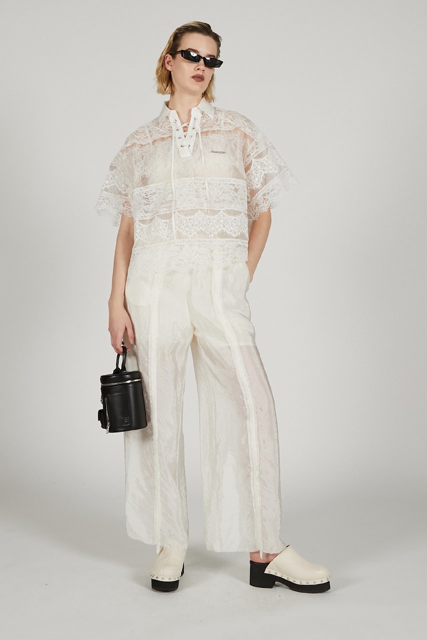 【プランク プロジェクト/PRANK PROJECT】のレースラグビーシャツ / Lace Rugby Shirt 人気、トレンドファッション・服の通販 founy(ファニー) 　ファッション　Fashion　レディースファッション　Fashion for Women　トップス・カットソー　Cut & Sew Tops　シャツ・ブラウス・オフィスカジュアル　Elegant Blouses & Button-Ups　おすすめ　Recommended / Our Picks　インナー　Innerwear　ショート　Short, Short Length　スリーブ　Sleeve, Long Sleeve / Short Sleeve　デニム　Denim, Jeans Material　レース　Lace, Lace Fabric　other-7|ID: prp329100004905387 ipo3291000000036721211