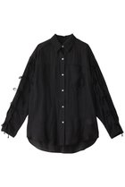 【メゾンスペシャル/MAISON SPECIAL】のOversize Shear Ribbon Shirt/オーバーシアーリボンシャツ 人気、トレンドファッション・服の通販 founy(ファニー) ファッション Fashion レディースファッション Fashion for Women トップス・カットソー Cut & Sew Tops シャツ・ブラウス・オフィスカジュアル Elegant Blouses & Button-Ups エアリー Airy Texture キャミソール Camisole, Spaghetti Strap Top スリーブ Sleeve, Long Sleeve / Short Sleeve タンク Tank Top, Sleeveless Top ポケット Pocket, Pocket Detail 羽織 Haori, Light Jacket リボン Ribbon, Bow ロング Long, Long-Length 夏 Summer thumbnail BLK(ブラック)|ID: prp329100004905394 ipo3291000000036721283