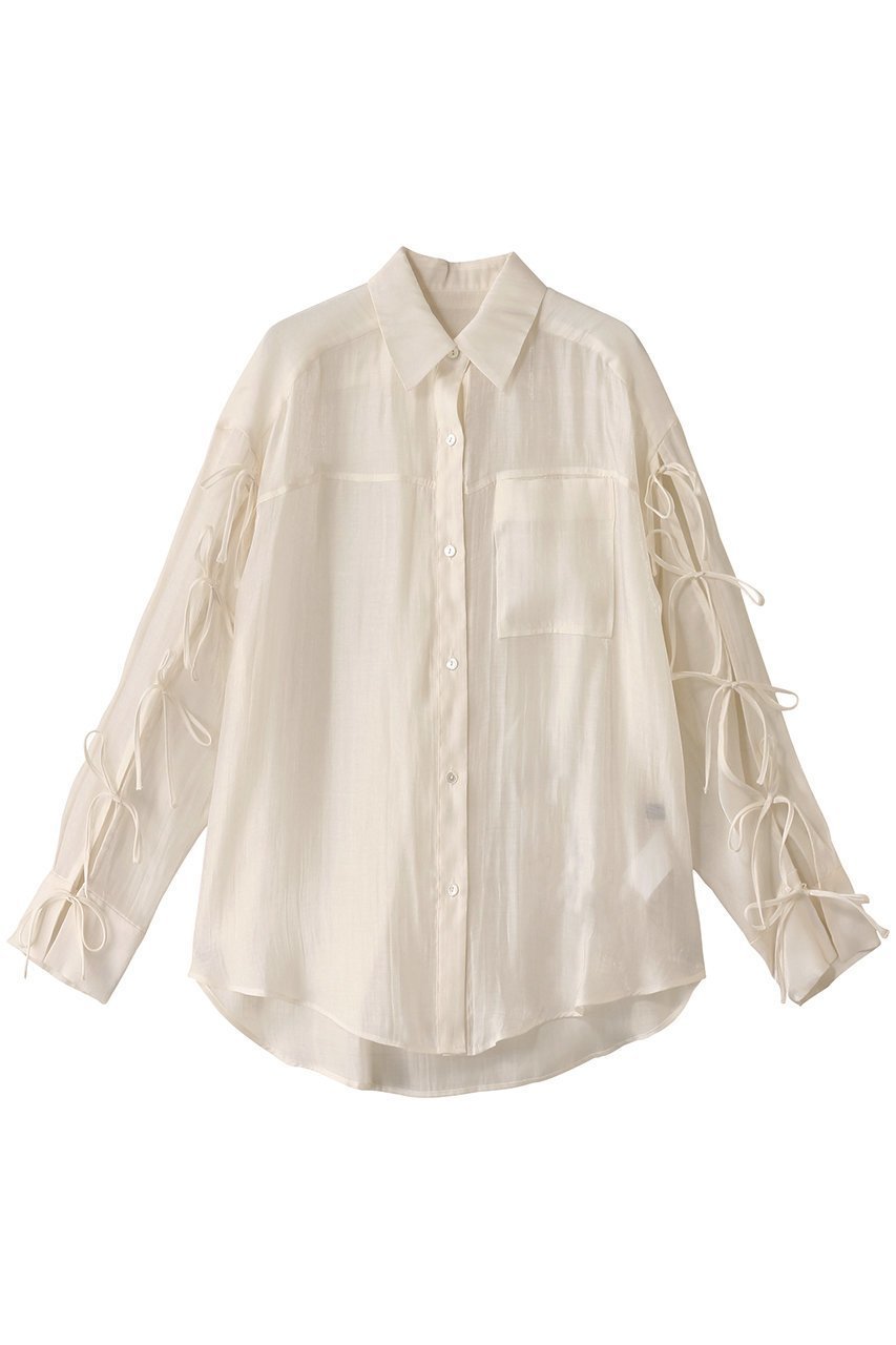 【メゾンスペシャル/MAISON SPECIAL】のOversize Shear Ribbon Shirt/オーバーシアーリボンシャツ インテリア・キッズ・メンズ・レディースファッション・服の通販 founy(ファニー) 　ファッション　Fashion　レディースファッション　Fashion for Women　トップス・カットソー　Cut & Sew Tops　シャツ・ブラウス・オフィスカジュアル　Elegant Blouses & Button-Ups　エアリー　Airy Texture　キャミソール　Camisole, Spaghetti Strap Top　スリーブ　Sleeve, Long Sleeve / Short Sleeve　タンク　Tank Top, Sleeveless Top　ポケット　Pocket, Pocket Detail　羽織　Haori, Light Jacket　リボン　Ribbon, Bow　ロング　Long, Long-Length　夏　Summer　IVR(アイボリー)|ID: prp329100004905394 ipo3291000000036721284