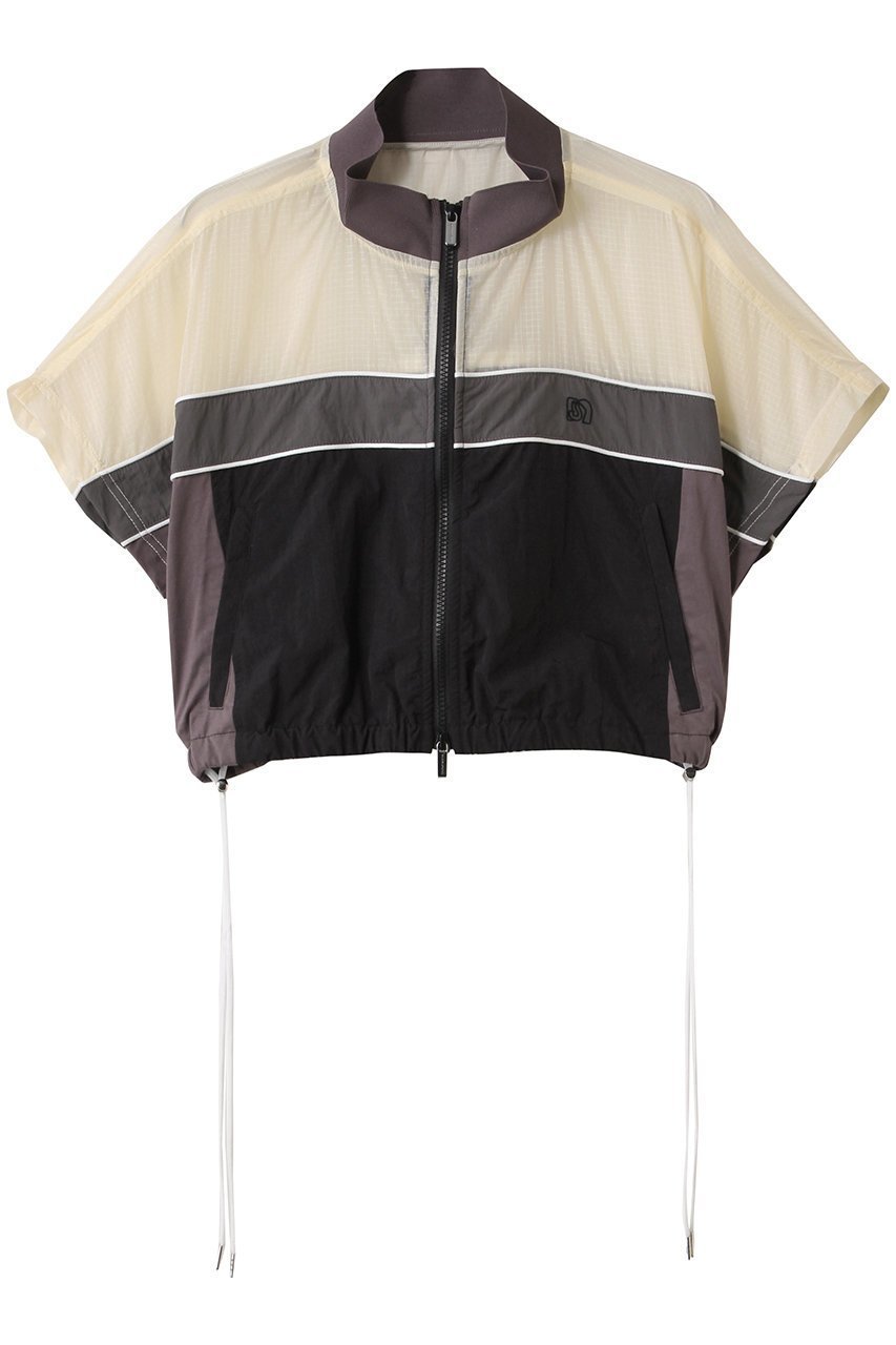 【メゾンスペシャル/MAISON SPECIAL】のColor Block Half Sleeve Tops/カラーブロックハーフスリーブトップス インテリア・キッズ・メンズ・レディースファッション・服の通販 founy(ファニー) 　ファッション　Fashion　レディースファッション　Fashion for Women　トップス・カットソー　Cut & Sew Tops　シャツ・ブラウス・オフィスカジュアル　Elegant Blouses & Button-Ups　カットソー　Cut and Sewn Top　コンパクト　Compact, Small Size　シアー　Sheer, See-Through　ショート　Short, Short Length　スピンドル　Spindle, Drawcord　スリーブ　Sleeve, Long Sleeve / Short Sleeve　スーツ　Suit, Formalwear　セットアップ　Set-Up, Coordinated Outfit　定番　Standard, Basic Item　ブロック　Block, Solid Block Pattern　おすすめ　Recommended / Our Picks　BLK(ブラック)|ID: prp329100004905403 ipo3291000000036721378