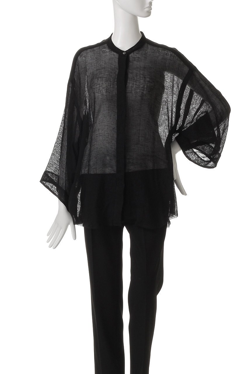 【エリオポール/heliopole】のリネンガーゼシャツ 人気、トレンドファッション・服の通販 founy(ファニー) 　ファッション　Fashion　レディースファッション　Fashion for Women　トップス・カットソー　Cut & Sew Tops　シャツ・ブラウス・オフィスカジュアル　Elegant Blouses & Button-Ups　エアリー　Airy Texture　シアー　Sheer, See-Through　シンプル　Simple, Minimal　スリーブ　Sleeve, Long Sleeve / Short Sleeve　フォルム　Silhouette, Form　ボトム　Bottoms, Lower Wear　ロング　Long, Long-Length　other-2|ID: prp329100004905413 ipo3291000000036721469