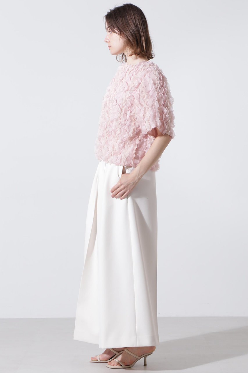 【ヒューエルミュージアム/hueLe Museum】の【hLM】フリチュリジャガードブラウス 人気、トレンドファッション・服の通販 founy(ファニー) 　ファッション　Fashion　レディースファッション　Fashion for Women　トップス・カットソー　Cut & Sew Tops　シャツ・ブラウス・オフィスカジュアル　Elegant Blouses & Button-Ups　エレガント 上品　Elegant　オーガンジー　Organza Fabric　ギャザー　Gathered, Ruffled　シフォン　Chiffon, Lightweight Fabric　ショート　Short, Short Length　スリーブ　Sleeve, Long Sleeve / Short Sleeve　ライニング　Inner Lining, Inner Fabric, Lined　other-4|ID: prp329100004905415 ipo3291000000036747738