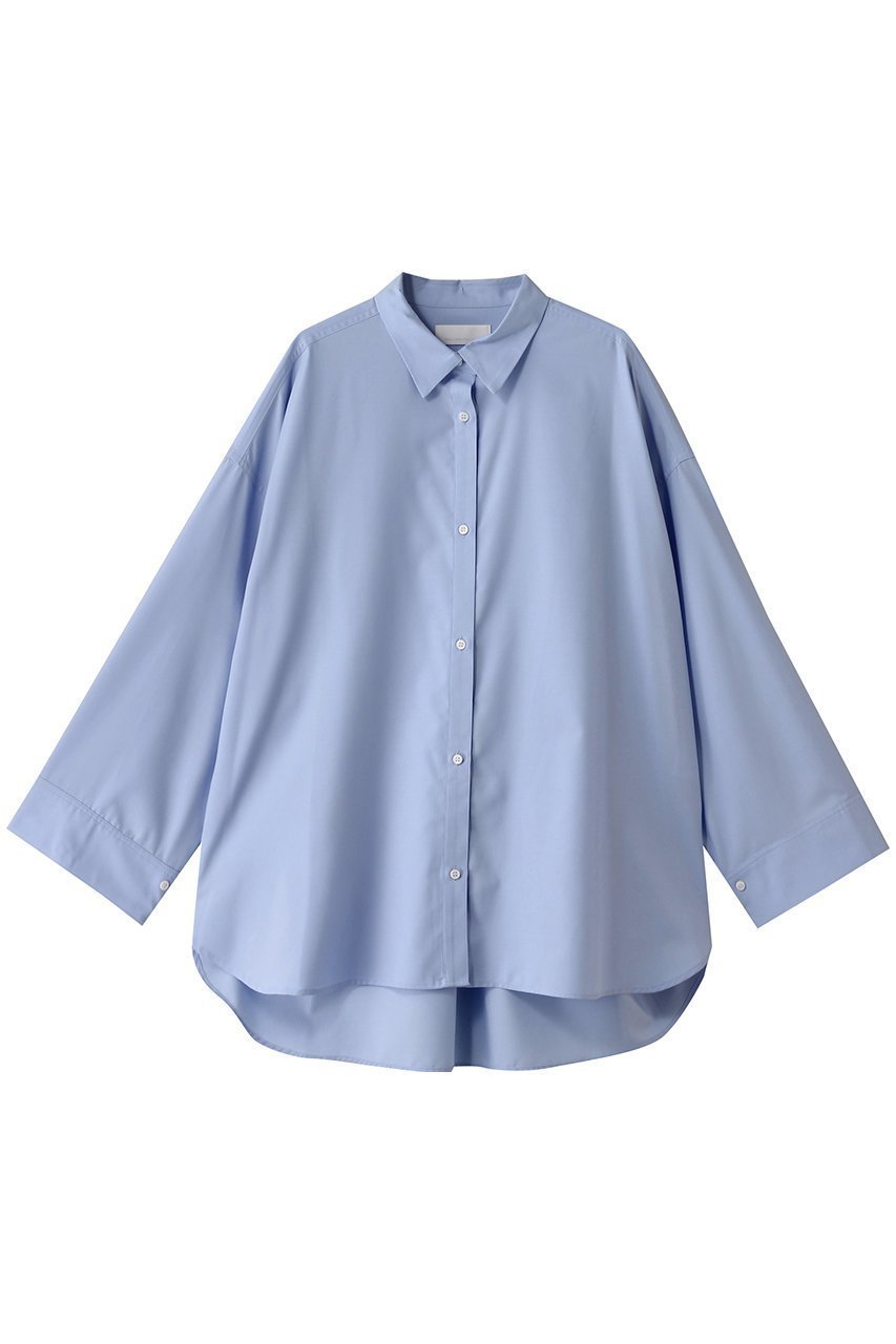 【ガリャルダガランテ/GALLARDAGALANTE】のツイルオーバーシャツ インテリア・キッズ・メンズ・レディースファッション・服の通販 founy(ファニー) 　ファッション　Fashion　レディースファッション　Fashion for Women　トップス・カットソー　Cut & Sew Tops　シャツ・ブラウス・オフィスカジュアル　Elegant Blouses & Button-Ups　なめらか　Smooth, Silky Texture　スリーブ　Sleeve, Long Sleeve / Short Sleeve　チュニック　Tunic, Long Top　ベーシック　Basic, Essential　ロング　Long, Long-Length　羽織　Haori, Light Jacket　スカイブルー|ID: prp329100004905445 ipo3291000000036721726