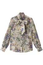 【アルアバイル/allureville】の【Loulou Willoughby】アーカイブフリルリボンブラウス 人気、トレンドファッション・服の通販 founy(ファニー) ファッション Fashion レディースファッション Fashion for Women トップス・カットソー Cut & Sew Tops シャツ・ブラウス・オフィスカジュアル Elegant Blouses & Button-Ups エレガント 上品 Elegant クラシカル Classical, Vintage-Inspired シンプル Simple, Minimal スリーブ Sleeve, Long Sleeve / Short Sleeve フリル Frill, Ruffle プリント Print, Printed Pattern リボン Ribbon, Bow ロング Long, Long-Length 夏 Summer 春 Spring S/S・春夏 SS, Spring/Summer, Warm Season thumbnail イエロー|ID: prp329100004905482 ipo3291000000036722091