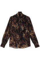 【アルアバイル/allureville】の【Loulou Willoughby】アーカイブフリルリボンブラウス 人気、トレンドファッション・服の通販 founy(ファニー) ファッション Fashion レディースファッション Fashion for Women トップス・カットソー Cut & Sew Tops シャツ・ブラウス・オフィスカジュアル Elegant Blouses & Button-Ups エレガント 上品 Elegant クラシカル Classical, Vintage-Inspired シンプル Simple, Minimal スリーブ Sleeve, Long Sleeve / Short Sleeve フリル Frill, Ruffle プリント Print, Printed Pattern リボン Ribbon, Bow ロング Long, Long-Length 夏 Summer 春 Spring S/S・春夏 SS, Spring/Summer, Warm Season thumbnail ブラウン系|ID: prp329100004905482 ipo3291000000036722093