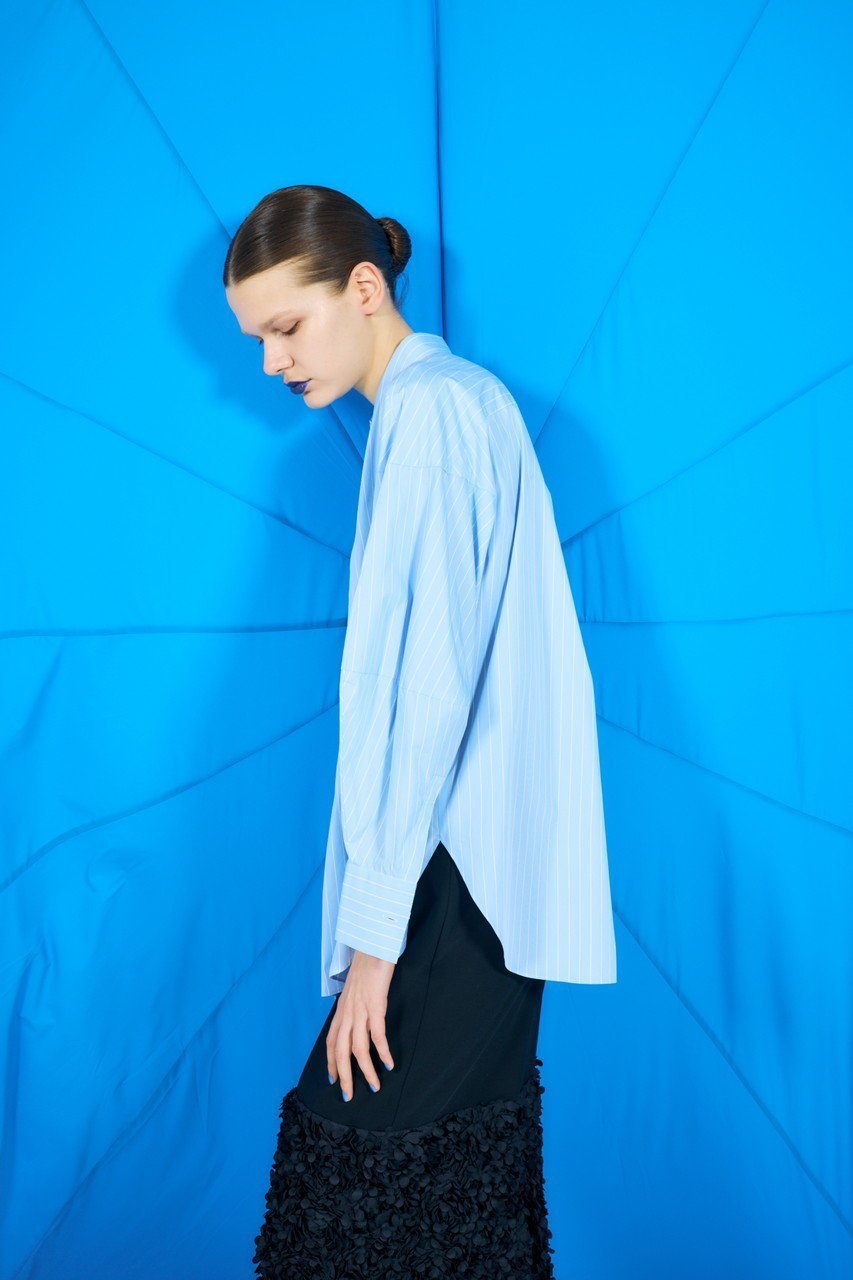 【エンフォルド/ENFOLD】のマットストライプ ランダムタックSH/シャツ 人気、トレンドファッション・服の通販 founy(ファニー) 　ファッション　Fashion　レディースファッション　Fashion for Women　トップス・カットソー　Cut & Sew Tops　シャツ・ブラウス・オフィスカジュアル　Elegant Blouses & Button-Ups　ストライプ　Stripe, Striped Pattern　スリーブ　Sleeve, Long Sleeve / Short Sleeve　ランダム　Random, Irregular　ロング　Long, Long-Length　other-5|ID: prp329100004905484 ipo3291000000036722112