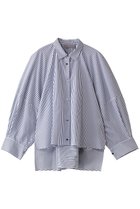 【ヒューエルミュージアム/hueLe Museum】の【hLM】ラウンドシェイプブラウス 人気、トレンドファッション・服の通販 founy(ファニー) ファッション Fashion レディースファッション Fashion for Women トップス・カットソー Cut & Sew Tops シャツ・ブラウス・オフィスカジュアル Elegant Blouses & Button-Ups ストライプ Stripe, Striped Pattern スリーブ Sleeve, Long Sleeve / Short Sleeve ドレープ Drape, Draping Fabric ロング Long, Long-Length thumbnail ブルー|ID: prp329100004905500 ipo3291000000036722247