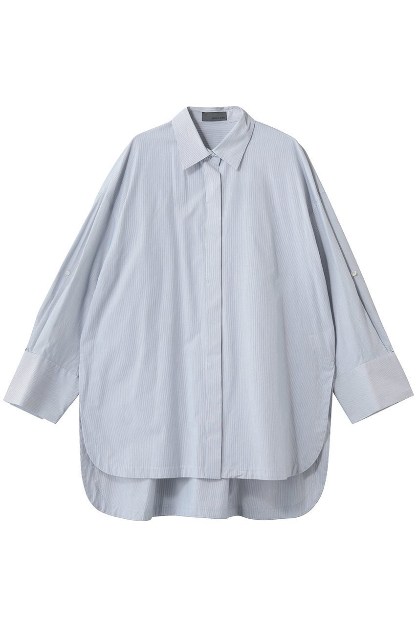 【アンクレイヴ/uncrave】のコットンクロスストライプ BIGシャツ インテリア・キッズ・メンズ・レディースファッション・服の通販 founy(ファニー) 　ファッション　Fashion　レディースファッション　Fashion for Women　トップス・カットソー　Cut & Sew Tops　シャツ・ブラウス・オフィスカジュアル　Elegant Blouses & Button-Ups　おすすめ　Recommended / Our Picks　カフス　Cuff Design　ストライプ　Stripe, Striped Pattern　スリーブ　Sleeve, Long Sleeve / Short Sleeve　チュニック　Tunic, Long Top　ループ　Loop, Loop Knit　ロング　Long, Long-Length　無地　Plain, Solid Color　羽織　Haori, Light Jacket　ネイビーストライプ|ID: prp329100004905513 ipo3291000000036722347