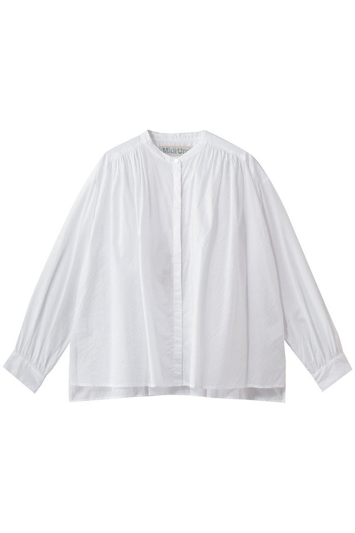 【ミディウミ/MidiUmi】のgathered wide shirt シャツ インテリア・キッズ・メンズ・レディースファッション・服の通販 founy(ファニー) https://founy.com/ ファッション Fashion レディースファッション Fashion for Women トップス・カットソー Cut & Sew Tops シャツ・ブラウス・オフィスカジュアル Elegant Blouses & Button-Ups ギャザー Gathered, Ruffled スリーブ Sleeve, Long Sleeve / Short Sleeve デニム Denim, Jeans Material フェミニン Feminine, Girly フレア Flare, Flared リラックス Relax, Relaxed Fit ロング Long, Long-Length |ID: prp329100004905519 ipo3291000000036722397