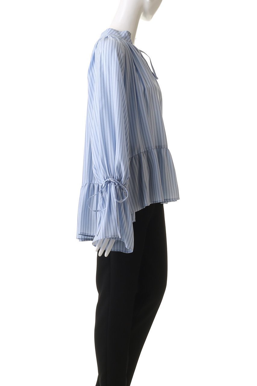 【メゾンスペシャル/MAISON SPECIAL】のShirring Volume Blouse/シャーリングボリュームブラウス 人気、トレンドファッション・服の通販 founy(ファニー) 　ファッション　Fashion　レディースファッション　Fashion for Women　トップス・カットソー　Cut & Sew Tops　シャツ・ブラウス・オフィスカジュアル　Elegant Blouses & Button-Ups　シャーリング　Shirring, Ruched　シンプル　Simple, Minimal　スカーフ　Scarf, Neckwear　ストライプ　Stripe, Striped Pattern　スリーブ　Sleeve, Long Sleeve / Short Sleeve　リボン　Ribbon, Bow　ロング　Long, Long-Length　エレガント 上品　Elegant　other-3|ID: prp329100004905554 ipo3291000000036747984