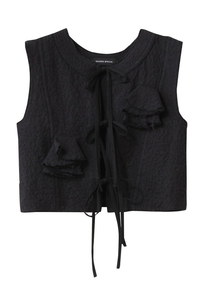 【メゾンスペシャル/MAISON SPECIAL】のFlower Rustic Tops/フラワーラスティックトップス インテリア・キッズ・メンズ・レディースファッション・服の通販 founy(ファニー) https://founy.com/ ファッション Fashion レディースファッション Fashion for Women トップス・カットソー Cut & Sew Tops キャミソール&ノースリーブ Camisoles & Sleeveless Tops シャツ・ブラウス・オフィスカジュアル Elegant Blouses & Button-Ups インナー Innerwear コンパクト Compact, Small Size ノースリーブ Sleeveless, No-Sleeve ビスチェ Bustier, Corset Top フラワー Flower, Floral フロント Front, Front Design モチーフ Motif, Design Theme リボン Ribbon, Bow |ID: prp329100004905563 ipo3291000000036722783