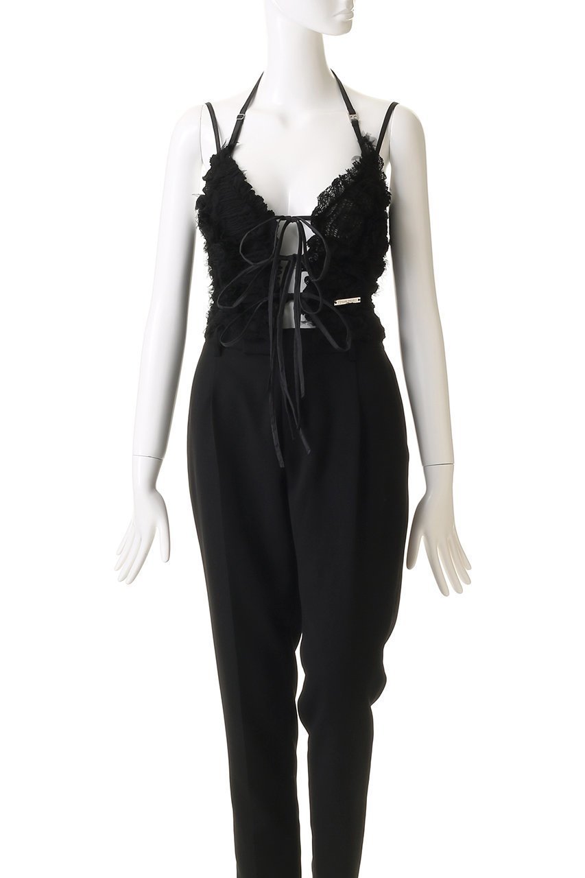 【プランク プロジェクト/PRANK PROJECT】のメッシュチュールホルタートップ / Mesh Tulle Halter Top 人気、トレンドファッション・服の通販 founy(ファニー) 　ファッション　Fashion　レディースファッション　Fashion for Women　トップス・カットソー　Cut & Sew Tops　キャミソール&ノースリーブ　Camisoles & Sleeveless Tops　シャツ・ブラウス・オフィスカジュアル　Elegant Blouses & Button-Ups　おすすめ　Recommended / Our Picks　キャミ　Camisole, Cami Top　ジャケット　Jacket, Outerwear　ストレッチ　Stretch, Stretchy Fabric　チュール　Tulip, Tulip Motif　ノースリーブ　Sleeveless, No-Sleeve　フリル　Frill, Ruffle　マニッシュ　Mannish, Boyish　夏　Summer　other-2|ID: prp329100004905565 ipo3291000000036722803