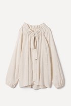 【プリスティン/PRISTINE】のコットンリネンストライプブラウス/オーガニックコットン 人気、トレンドファッション・服の通販 founy(ファニー) ファッション Fashion レディースファッション Fashion for Women トップス・カットソー Cut & Sew Tops シャツ・ブラウス・オフィスカジュアル Elegant Blouses & Button-Ups ギャザー Gathered, Ruffled シアー Sheer, See-Through ストライプ Stripe, Striped Pattern スリーブ Sleeve, Long Sleeve / Short Sleeve フリル Frill, Ruffle リネン Linen, Linen Fabric リボン Ribbon, Bow ロング Long, Long-Length thumbnail グレー|ID: prp329100004905575 ipo3291000000036722892