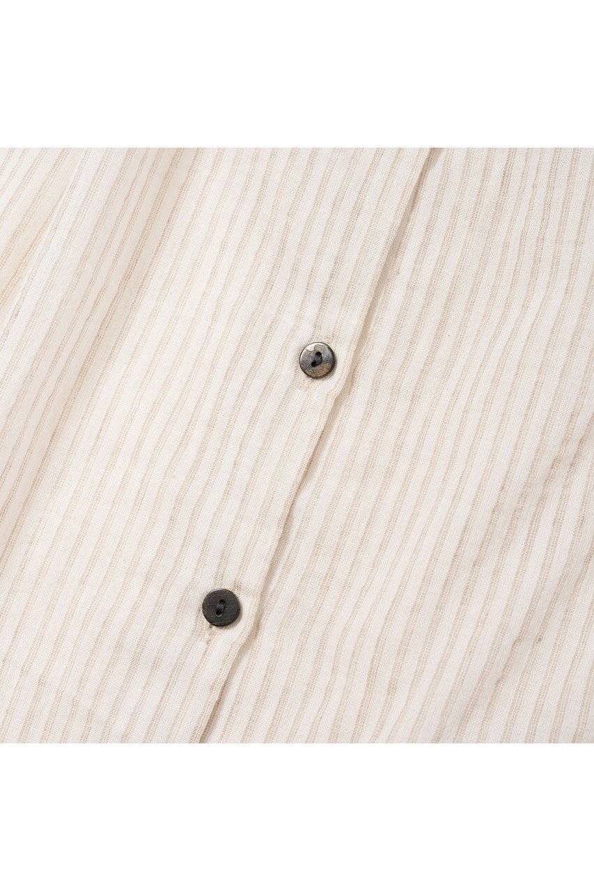 【プリスティン/PRISTINE】のコットンリネンストライプブラウス/オーガニックコットン 人気、トレンドファッション・服の通販 founy(ファニー) 　ファッション　Fashion　レディースファッション　Fashion for Women　トップス・カットソー　Cut & Sew Tops　シャツ・ブラウス・オフィスカジュアル　Elegant Blouses & Button-Ups　ギャザー　Gathered, Ruffled　シアー　Sheer, See-Through　ストライプ　Stripe, Striped Pattern　スリーブ　Sleeve, Long Sleeve / Short Sleeve　フリル　Frill, Ruffle　リネン　Linen, Linen Fabric　リボン　Ribbon, Bow　ロング　Long, Long-Length　other-4|ID: prp329100004905575 ipo3291000000036722895