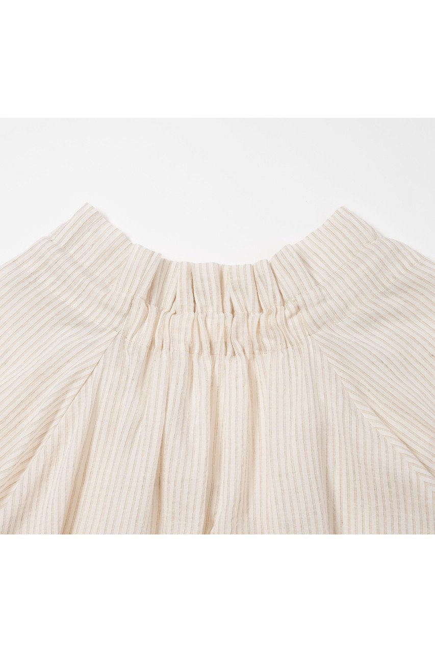 【プリスティン/PRISTINE】のコットンリネンストライプブラウス/オーガニックコットン 人気、トレンドファッション・服の通販 founy(ファニー) 　ファッション　Fashion　レディースファッション　Fashion for Women　トップス・カットソー　Cut & Sew Tops　シャツ・ブラウス・オフィスカジュアル　Elegant Blouses & Button-Ups　ギャザー　Gathered, Ruffled　シアー　Sheer, See-Through　ストライプ　Stripe, Striped Pattern　スリーブ　Sleeve, Long Sleeve / Short Sleeve　フリル　Frill, Ruffle　リネン　Linen, Linen Fabric　リボン　Ribbon, Bow　ロング　Long, Long-Length　other-7|ID: prp329100004905575 ipo3291000000036722898