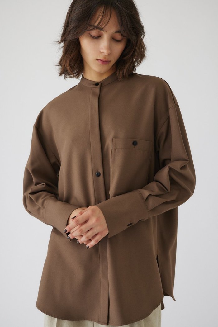 【リムアーク/RIM.ARK】のOversize stand collar SH/シャツ インテリア・キッズ・メンズ・レディースファッション・服の通販 founy(ファウニー) https://founy.com/ ファッション Fashion レディースファッション Fashion for Women トップス・カットソー Cut & Sew Tops シャツ・ブラウス・オフィスカジュアル Elegant Blouses & Button-Ups スリーブ Sleeve, Long Sleeve / Short Sleeve セットアップ Set-Up, Coordinated Outfit ロング Long, Long-Length |ID: prp329100004905603 ipo3291000000036723136