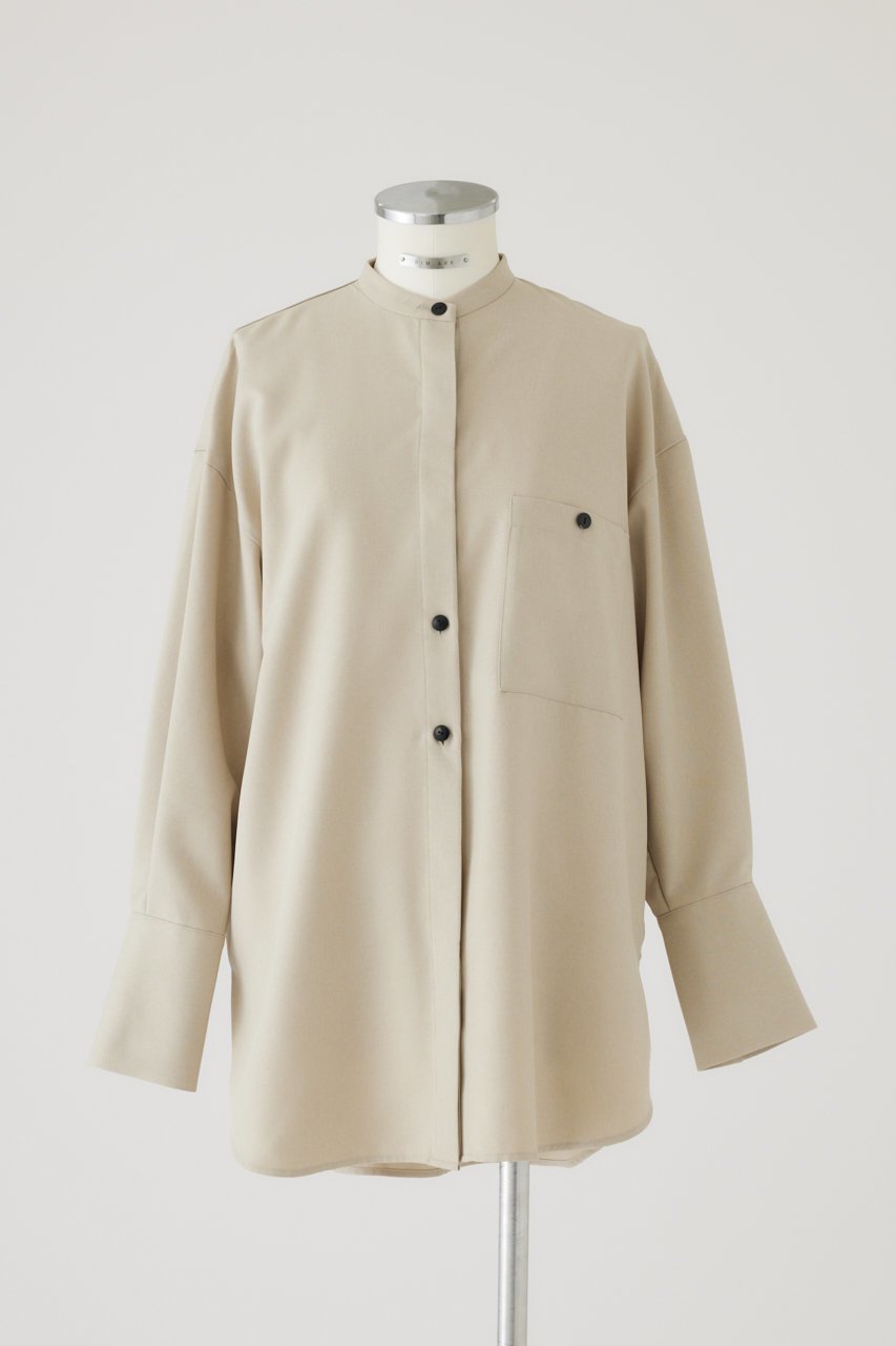 【リムアーク/RIM.ARK】のOversize stand collar SH/シャツ インテリア・キッズ・メンズ・レディースファッション・服の通販 founy(ファニー) 　ファッション　Fashion　レディースファッション　Fashion for Women　トップス・カットソー　Cut & Sew Tops　シャツ・ブラウス・オフィスカジュアル　Elegant Blouses & Button-Ups　スリーブ　Sleeve, Long Sleeve / Short Sleeve　セットアップ　Set-Up, Coordinated Outfit　ロング　Long, Long-Length　ライトベージュ|ID: prp329100004905603 ipo3291000000036723138