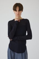 【リムアーク/RIM.ARK】のSoft touch comfy tops/トップス 人気、トレンドファッション・服の通販 founy(ファニー) ファッション Fashion レディースファッション Fashion for Women トップス・カットソー Cut & Sew Tops シャツ・ブラウス・オフィスカジュアル Elegant Blouses & Button-Ups シアー Sheer, See-Through ショート Short, Short Length シンプル Simple, Minimal スリーブ Sleeve, Long Sleeve / Short Sleeve thumbnail ネイビー|ID: prp329100004905620 ipo3291000000036723337