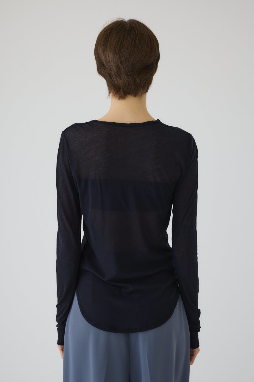 【リムアーク/RIM.ARK】のSoft touch comfy tops/トップス 人気、トレンドファッション・服の通販 founy(ファニー) 　ファッション　Fashion　レディースファッション　Fashion for Women　トップス・カットソー　Cut & Sew Tops　シャツ・ブラウス・オフィスカジュアル　Elegant Blouses & Button-Ups　シアー　Sheer, See-Through　ショート　Short, Short Length　シンプル　Simple, Minimal　スリーブ　Sleeve, Long Sleeve / Short Sleeve　other-4|ID: prp329100004905620 ipo3291000000036748091