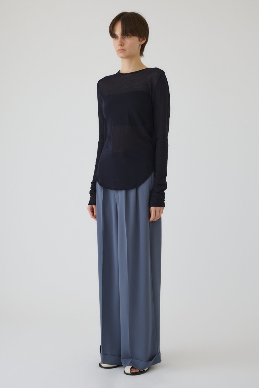 【リムアーク/RIM.ARK】のSoft touch comfy tops/トップス 人気、トレンドファッション・服の通販 founy(ファニー) 　ファッション　Fashion　レディースファッション　Fashion for Women　トップス・カットソー　Cut & Sew Tops　シャツ・ブラウス・オフィスカジュアル　Elegant Blouses & Button-Ups　シアー　Sheer, See-Through　ショート　Short, Short Length　シンプル　Simple, Minimal　スリーブ　Sleeve, Long Sleeve / Short Sleeve　other-6|ID: prp329100004905620 ipo3291000000036748093