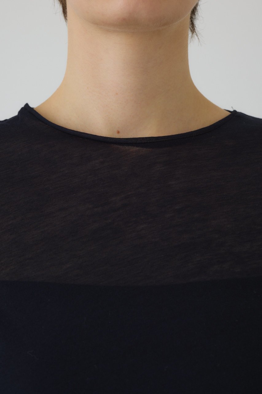 【リムアーク/RIM.ARK】のSoft touch comfy tops/トップス 人気、トレンドファッション・服の通販 founy(ファニー) 　ファッション　Fashion　レディースファッション　Fashion for Women　トップス・カットソー　Cut & Sew Tops　シャツ・ブラウス・オフィスカジュアル　Elegant Blouses & Button-Ups　シアー　Sheer, See-Through　ショート　Short, Short Length　シンプル　Simple, Minimal　スリーブ　Sleeve, Long Sleeve / Short Sleeve　other-7|ID: prp329100004905620 ipo3291000000036748094