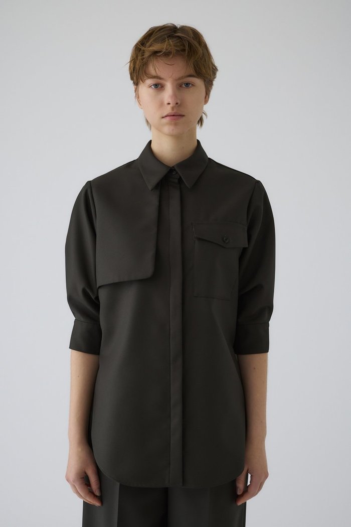 【リムアーク/RIM.ARK】のGabardine flap SH/シャツ インテリア・キッズ・メンズ・レディースファッション・服の通販 founy(ファウニー) https://founy.com/ ファッション Fashion レディースファッション Fashion for Women トップス・カットソー Cut & Sew Tops シャツ・ブラウス・オフィスカジュアル Elegant Blouses & Button-Ups クラシカル Classical, Vintage-Inspired コンパクト Compact, Small Size スリーブ Sleeve, Long Sleeve / Short Sleeve セットアップ Set-Up, Coordinated Outfit チェック Check, Plaid, Tartan バランス Balance, Style Balance ロング Long, Long-Length |ID: prp329100004905624 ipo3291000000036723377