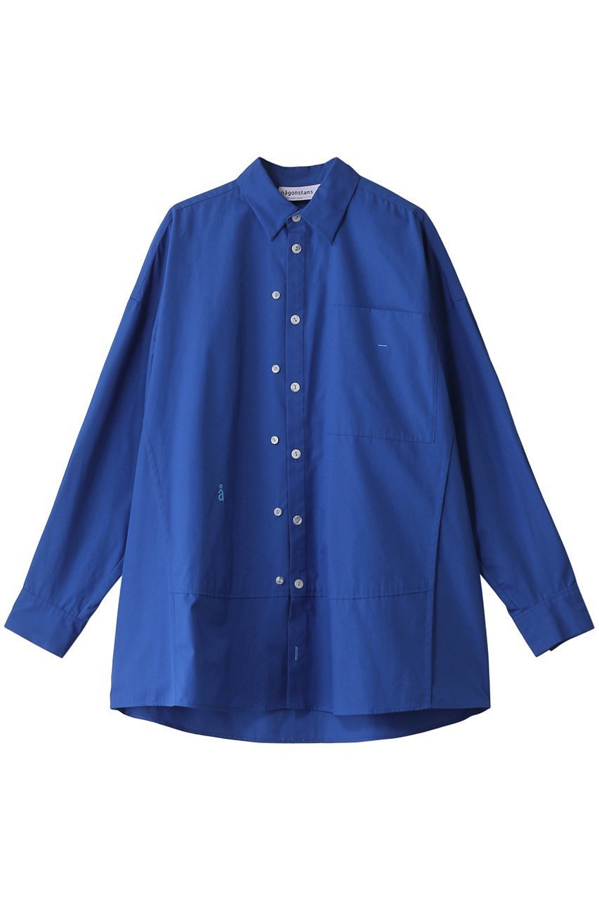 【ナゴンスタンス/nagonstans】のT/Cブロード フレア SH/シャツ インテリア・キッズ・メンズ・レディースファッション・服の通販 founy(ファニー) 　ファッション　Fashion　レディースファッション　Fashion for Women　トップス・カットソー　Cut & Sew Tops　シャツ・ブラウス・オフィスカジュアル　Elegant Blouses & Button-Ups　スリーブ　Sleeve, Long Sleeve / Short Sleeve　フレア　Flare, Flared　フロント　Front, Front Design　ブロード　Broadcloth, Fine Cotton　ロング　Long, Long-Length　Sky|ID: prp329100004905641 ipo3291000000036723601