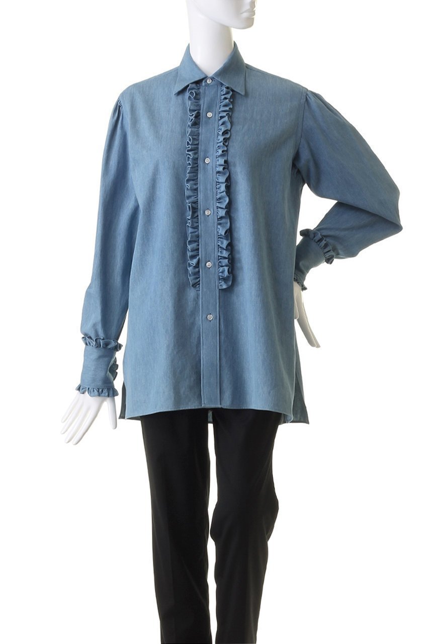 【バウト/BOWTE】のSELVAGE ツイル ダンガリーフリル ドレスシャツ 人気、トレンドファッション・服の通販 founy(ファニー) ファッション Fashion レディースファッション Fashion for Women トップス・カットソー Cut & Sew Tops シャツ・ブラウス・オフィスカジュアル Elegant Blouses & Button-Ups ワンピース Dresses フォーマル・パーティードレス・結婚式用ドレス Elegant & Casual Dresses スリーブ Sleeve, Long Sleeve / Short Sleeve ツイル Twist, Twisted Detail ドレス Dress, One-Piece フリル Frill, Ruffle ロング Long, Long-Length other-6|ID: prp329100004905662 ipo3291000000036723852