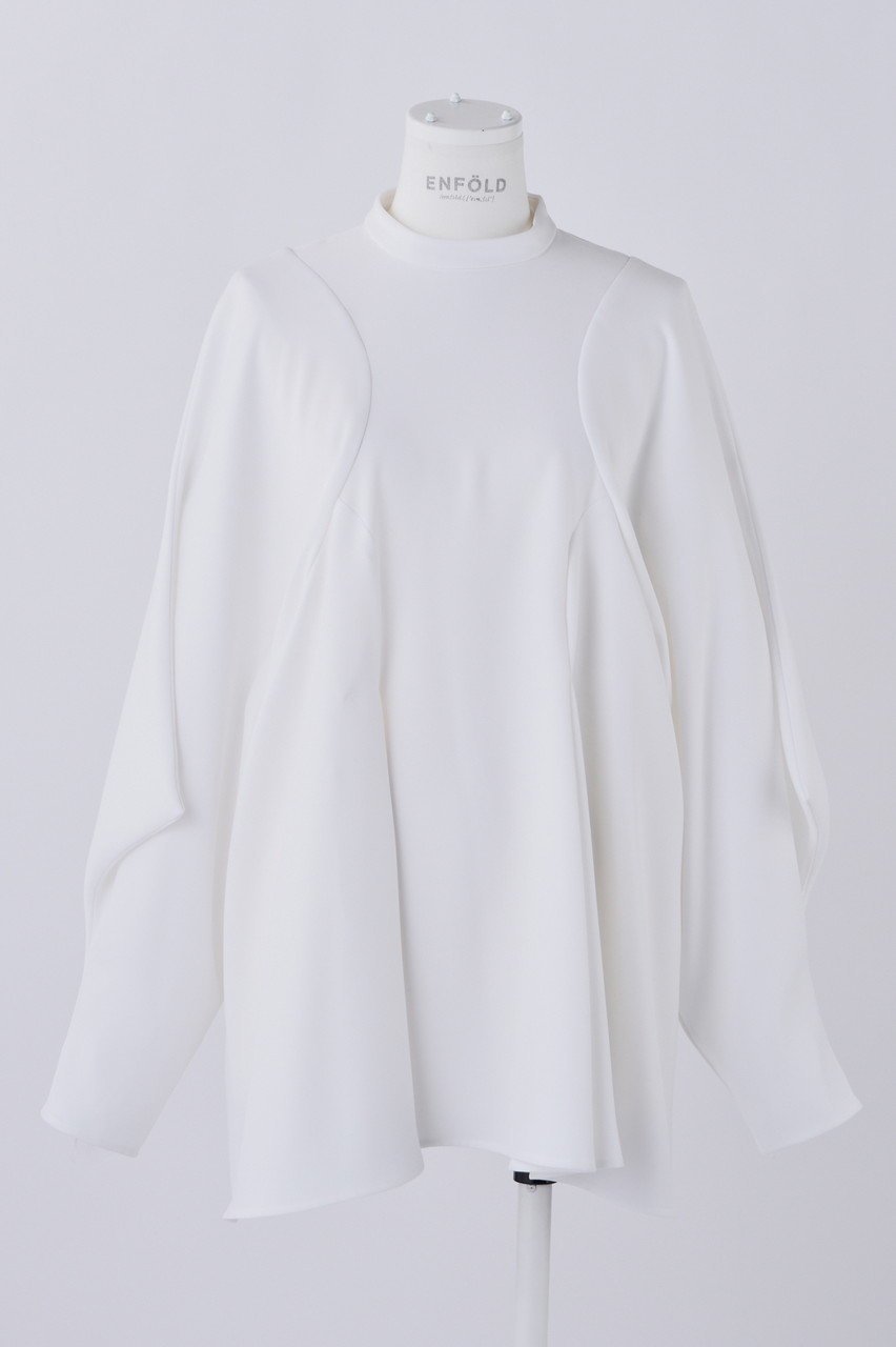 【エンフォルド/ENFOLD】のPEツイル ドレープ P.O/プルオーバー インテリア・キッズ・メンズ・レディースファッション・服の通販 founy(ファニー) 　ファッション　Fashion　レディースファッション　Fashion for Women　トップス・カットソー　Cut & Sew Tops　シャツ・ブラウス・オフィスカジュアル　Elegant Blouses & Button-Ups　カジュアルプルオーバー・ニットトップス　Pullovers & Knit Tops / Casual Pullovers　スリーブ　Sleeve, Long Sleeve / Short Sleeve　ツイル　Twist, Twisted Detail　ドレープ　Drape, Draping Fabric　ロング　Long, Long-Length　ワンポイント　One Point, Statement Accent　定番　Standard, Basic Item　ホワイト|ID: prp329100004905674 ipo3291000000036723978