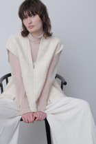 【ヒューエルミュージアム/hueLe Museum】の【STUMBLY】Tweed Back Peplum Gilet Blouse ホワイト|ID: prp329100004905702 ipo3291000000036724535