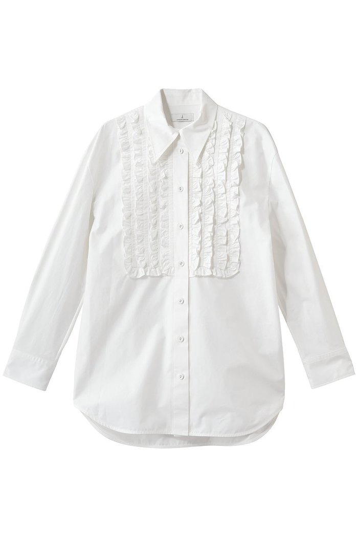 【ジェイドット/j.】の高密度タイプライター フリルシャツ インテリア・キッズ・メンズ・レディースファッション・服の通販 founy(ファニー) https://founy.com/ ファッション Fashion レディースファッション Fashion for Women トップス・カットソー Cut & Sew Tops シャツ・ブラウス・オフィスカジュアル Elegant Blouses & Button-Ups オーガンジー Organza Fabric スリーブ Sleeve, Long Sleeve / Short Sleeve タイプライター Typewriter Fabric, Crisp Cotton デニム Denim, Jeans Material パーティ Party, Party Style フリル Frill, Ruffle ロング Long, Long-Length |ID: prp329100004905707 ipo3291000000036724599