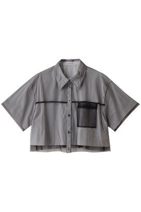 【メゾンスペシャル/MAISON SPECIAL】のSee-through Layered Tulle Shirt/シースルーレイヤードチュールシャツ 人気、トレンドファッション・服の通販 founy(ファニー) ファッション Fashion レディースファッション Fashion for Women トップス・カットソー Cut & Sew Tops シャツ・ブラウス・オフィスカジュアル Elegant Blouses & Button-Ups シアー Sheer, See-Through ショート Short, Short Length ストライプ Stripe, Striped Pattern スリーブ Sleeve, Long Sleeve / Short Sleeve チュール Tulip, Tulip Motif エレガント 上品 Elegant |ID:prp329100004905721