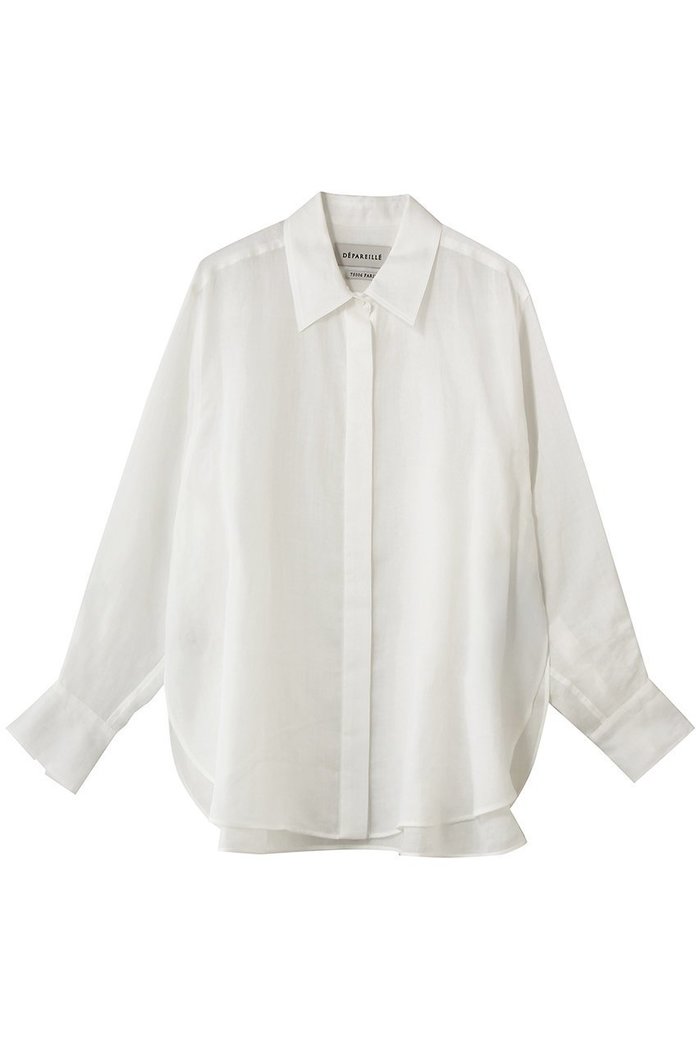 【デパリエ/DEPAREILLE】のラミーツイルレギュラーカラーシャツ インテリア・キッズ・メンズ・レディースファッション・服の通販 founy(ファウニー) https://founy.com/ ファッション Fashion レディースファッション Fashion for Women トップス・カットソー Cut & Sew Tops シャツ・ブラウス・オフィスカジュアル Elegant Blouses & Button-Ups スリット Slit, Slit Detail スリーブ Sleeve, Long Sleeve / Short Sleeve ロング Long, Long-Length 夏 Summer 春 Spring S/S・春夏 SS, Spring/Summer, Warm Season |ID: prp329100004905820 ipo3291000000036726770