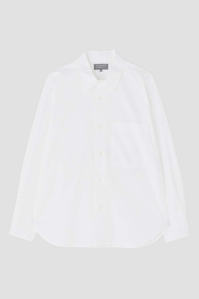 【マーガレット ハウエル/MARGARET HOWELL / MEN】のPLAIN COTTON POPLIN SHIRT インテリア・キッズ・メンズ・レディースファッション・服の通販 founy(ファニー) https://founy.com/ ファッション Fashion レディースファッション Fashion for Women トップス・カットソー Cut & Sew Tops シャツ・ブラウス・オフィスカジュアル Elegant Blouses & Button-Ups なめらか Smooth, Silky Texture コレクション Collection, Seasonal Line シンプル Simple, Minimal スリーブ Sleeve, Long Sleeve / Short Sleeve ロング Long, Long-Length 定番 Standard, Basic Item |ID: prp329100004905854 ipo3291000000036727056