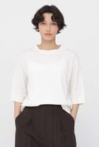 【マーガレットハウエル/MARGARET HOWELL】のTWIST COTTON JERSEY TOP 人気、トレンドファッション・服の通販 founy(ファニー) ファッション Fashion レディースファッション Fashion for Women トップス・カットソー Cut & Sew Tops シャツ・ブラウス・オフィスカジュアル Elegant Blouses & Button-Ups ロングTシャツ・Tシャツ Longline T-Shirts & Tees カットソー・ベーシックTシャツ Cut-and-Sewn Tops / Stretch Tees & Basics ショート Short, Short Length スリーブ Sleeve, Long Sleeve / Short Sleeve バランス Balance, Style Balance フィット Fit, Slim Fit フォルム Silhouette, Form エレガント 上品 Elegant thumbnail ホワイト|ID: prp329100004905933 ipo3291000000036727794
