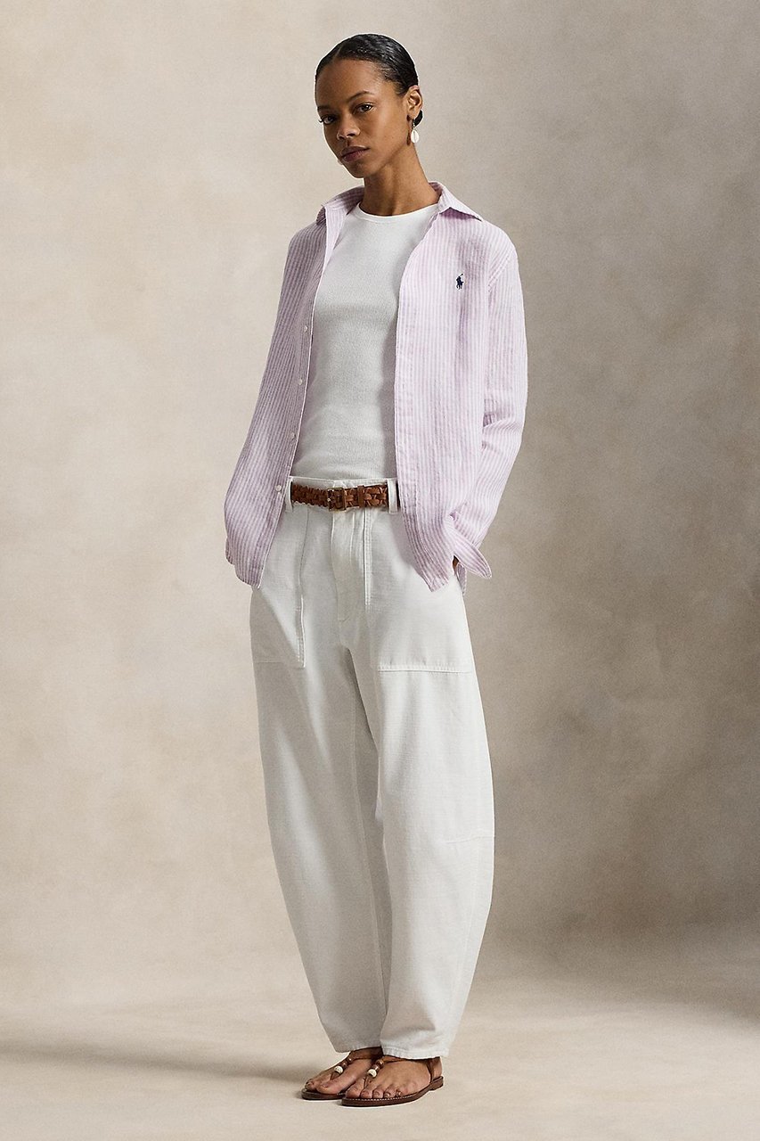 【ラルフローレン/RALPH LAUREN】の【POLO RALPH LAUREN】クラシック フィット ストライプド リネン シャツ 人気、トレンドファッション・服の通販 founy(ファニー) 　ファッション　Fashion　レディースファッション　Fashion for Women　トップス・カットソー　Cut & Sew Tops　シャツ・ブラウス・オフィスカジュアル　Elegant Blouses & Button-Ups　クラシック　Classic, Timeless Style　ストライプ　Stripe, Striped Pattern　ストレート　Straight, Straight Cut　スリーブ　Sleeve, Long Sleeve / Short Sleeve　バランス　Balance, Style Balance　フィット　Fit, Slim Fit　プリーツ　Pleats, Pleated　ボックス　Boxy, Box Shape　ヨーク　Yoke, Yoke Design　リネン　Linen, Linen Fabric　リラックス　Relax, Relaxed Fit　ロング　Long, Long-Length　エレガント 上品　Elegant　新作・新入荷　New Arrivals / New In　other-2|ID: prp329100004905947 ipo3291000000036748514